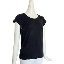 HERMES BLACK CAP SLEEVES SILK BLEND KNIT TEE (40)