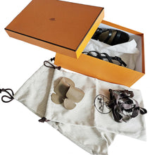 HERMES BLACK LEATHER TRANSAT GLADIATOR SANDALS (39)