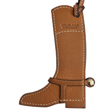HERMES GOLD/ORANGE LEATHER PADDOCK BOOT CHARM