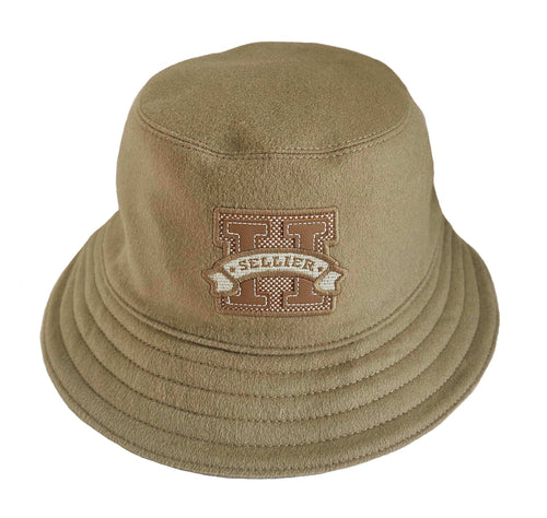 HERMES BEIGE HARPER H SELLIER CASHMERE BUCKET HAT (56)