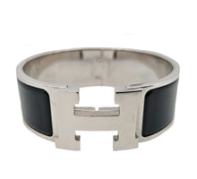 HERMES BLACK CLIC CLAC H WIDE PM ENAMEL BRACELET