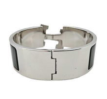 HERMES BLACK CLIC CLAC H WIDE PM ENAMEL BRACELET