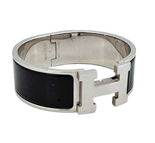 HERMES BLACK CLIC CLAC H WIDE PM ENAMEL BRACELET
