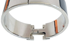 HERMES BLACK CLIC CLAC H WIDE PM ENAMEL BRACELET