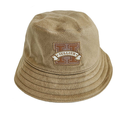 HERMES BEIGE HARPER H SELLIER CASHMERE BUCKET HAT (56)