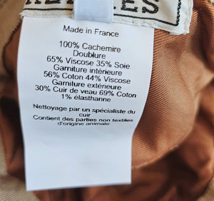 HERMES BEIGE HARPER H SELLIER CASHMERE BUCKET HAT (56)