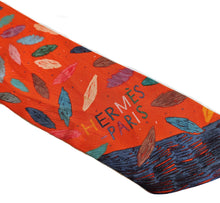 HERMES ORANGE CHACUN FAIT SON NID SILK TWILLY SCARF