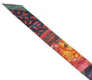 HERMES ORANGE CHACUN FAIT SON NID SILK TWILLY SCARF