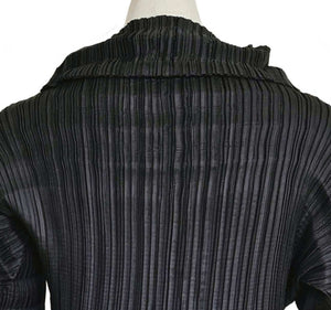 ISSEY MIYAKE BLACK OMBRE PLEATED BLOUSE (2)