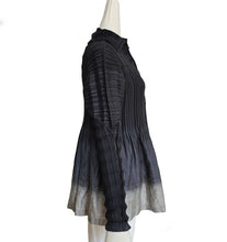 ISSEY MIYAKE BLACK OMBRE PLEATED BLOUSE (2)