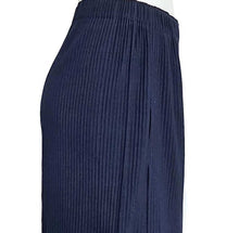 ISSEY MIYAKE ME NAVY PLEATED WIDE LEG PANTS (ONE SIZE)
