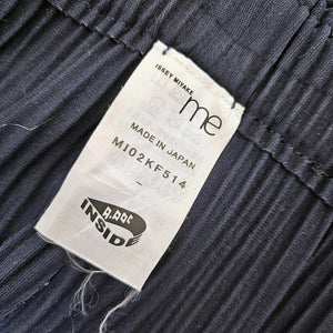 ISSEY MIYAKE ME NAVY PLEATED WIDE LEG PANTS (ONE SIZE)