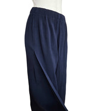 ISSEY MIYAKE ME NAVY PLEATED WIDE LEG PANTS (ONE SIZE)