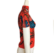ISSEY MIYAKE ME RED ANIMAL PRINT TOP (One Size)
