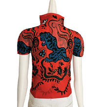 ISSEY MIYAKE ME RED ANIMAL PRINT TOP (One Size)