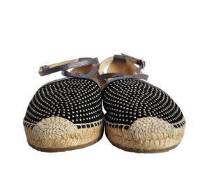 JIMMY CHOO BLACK DONNA METAL STUDDED ESPADRILLES (35.5)