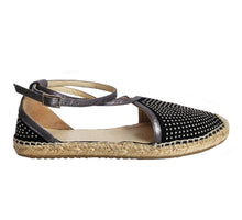 JIMMY CHOO BLACK DONNA METAL STUDDED ESPADRILLES (35.5)