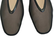 LE MONDE BERYL LUNA LEATHER TRIMMED MESH BALLET FLATS (38)