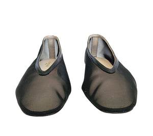 LE MONDE BERYL LUNA LEATHER TRIMMED MESH BALLET FLATS (38)