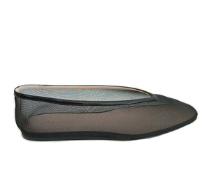 LE MONDE BERYL LUNA LEATHER TRIMMED MESH BALLET FLATS (38)