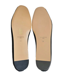 LE MONDE BERYL LUNA LEATHER TRIMMED MESH BALLET FLATS (38)