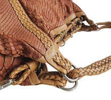 LOEWE ORANGE/BEIGE PYTHON DRAWSTRING HOBO BAG