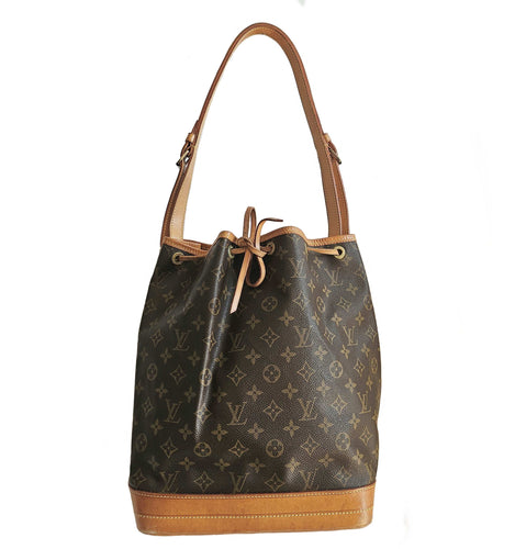 LOUIS VUITTON BROWN MONOGRAM NOE DRAWSTRING BUCKET BAG