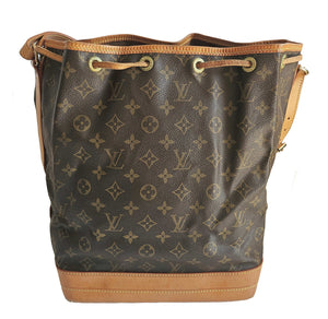 LOUIS VUITTON BROWN MONOGRAM NOE DRAWSTRING BUCKET BAG