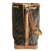 LOUIS VUITTON BROWN MONOGRAM NOE DRAWSTRING BUCKET BAG