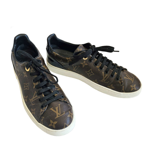 LOUIS VUITTON BROWN MONOGRAM FRONTROW SNEAKERS (38.5)
