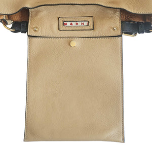 MARNI BEIGE LEATHER SHOULDER BAG