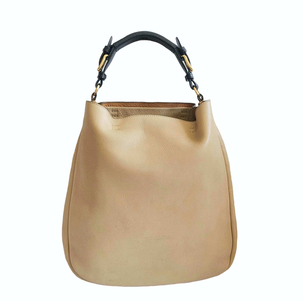 MARNI BEIGE LEATHER SHOULDER BAG