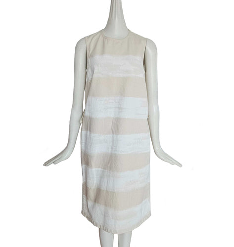 MARNI BEIGE STRIPED DENIM DRESS (40)
