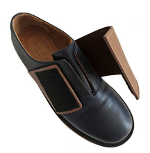 MARNI NAVY/BROWN FRONT FLAP LEATHER SHOES (36)