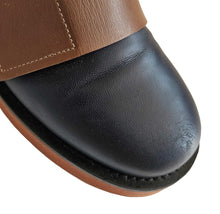 MARNI NAVY/BROWN FRONT FLAP LEATHER SHOES (36)