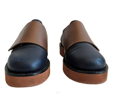 MARNI NAVY/BROWN FRONT FLAP LEATHER SHOES (36)