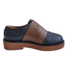 MARNI NAVY/BROWN FRONT FLAP LEATHER SHOES (36)