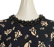 MARNI BLACK/BEIGE PRINT JEWEL APPLIQUE BLOUSE (40)