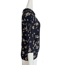 MARNI BLACK/BEIGE PRINT JEWEL APPLIQUE BLOUSE (40)
