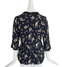 MARNI BLACK/BEIGE PRINT JEWEL APPLIQUE BLOUSE (40)