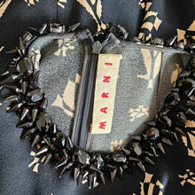 MARNI BLACK/BEIGE PRINT JEWEL APPLIQUE BLOUSE (40)