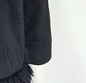 MARNI BLACK FRINGE WOOL TOP (42)