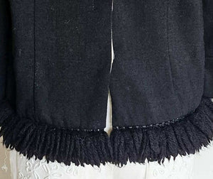 MARNI BLACK FRINGE WOOL TOP (42)