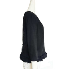 MARNI BLACK FRINGE WOOL TOP (42)