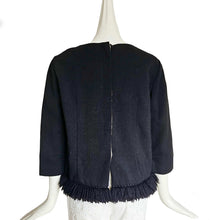 MARNI BLACK FRINGE WOOL TOP (42)