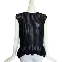 MARNI BLACK PLEATED SHEER FRONT TOP (42)