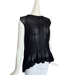 MARNI BLACK PLEATED SHEER FRONT TOP (42)