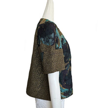 MARNI BLUE/BROWN SHORT SLEEVES BROCADE JACKET (38)