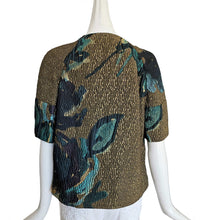 MARNI BLUE/BROWN SHORT SLEEVES BROCADE JACKET (38)