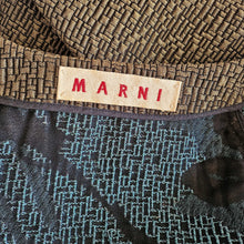 MARNI BLUE/BROWN SHORT SLEEVES BROCADE JACKET (38)